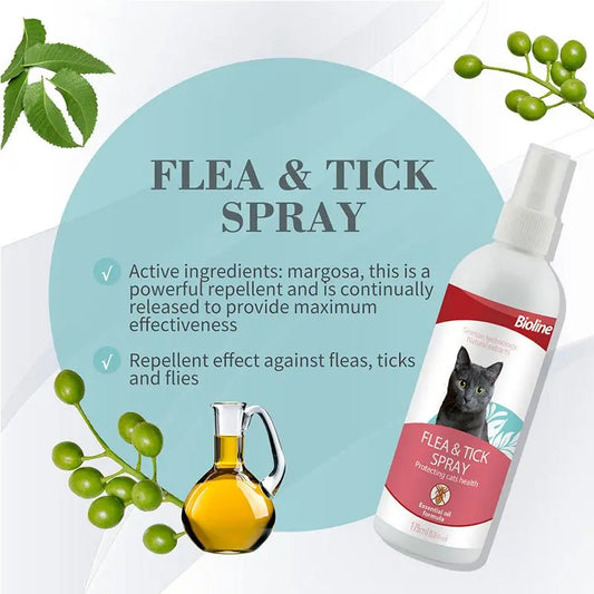Bioline Flea and Tick Spray for Cat - 175 ml  (6970117124422.0)