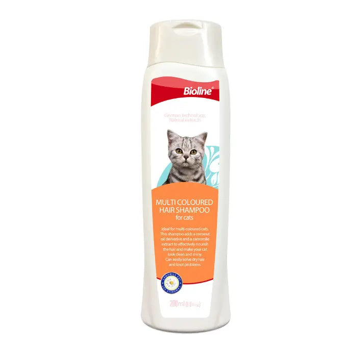 Bioline Multi Coloured Hair Shampoo For Cats - 200 ml