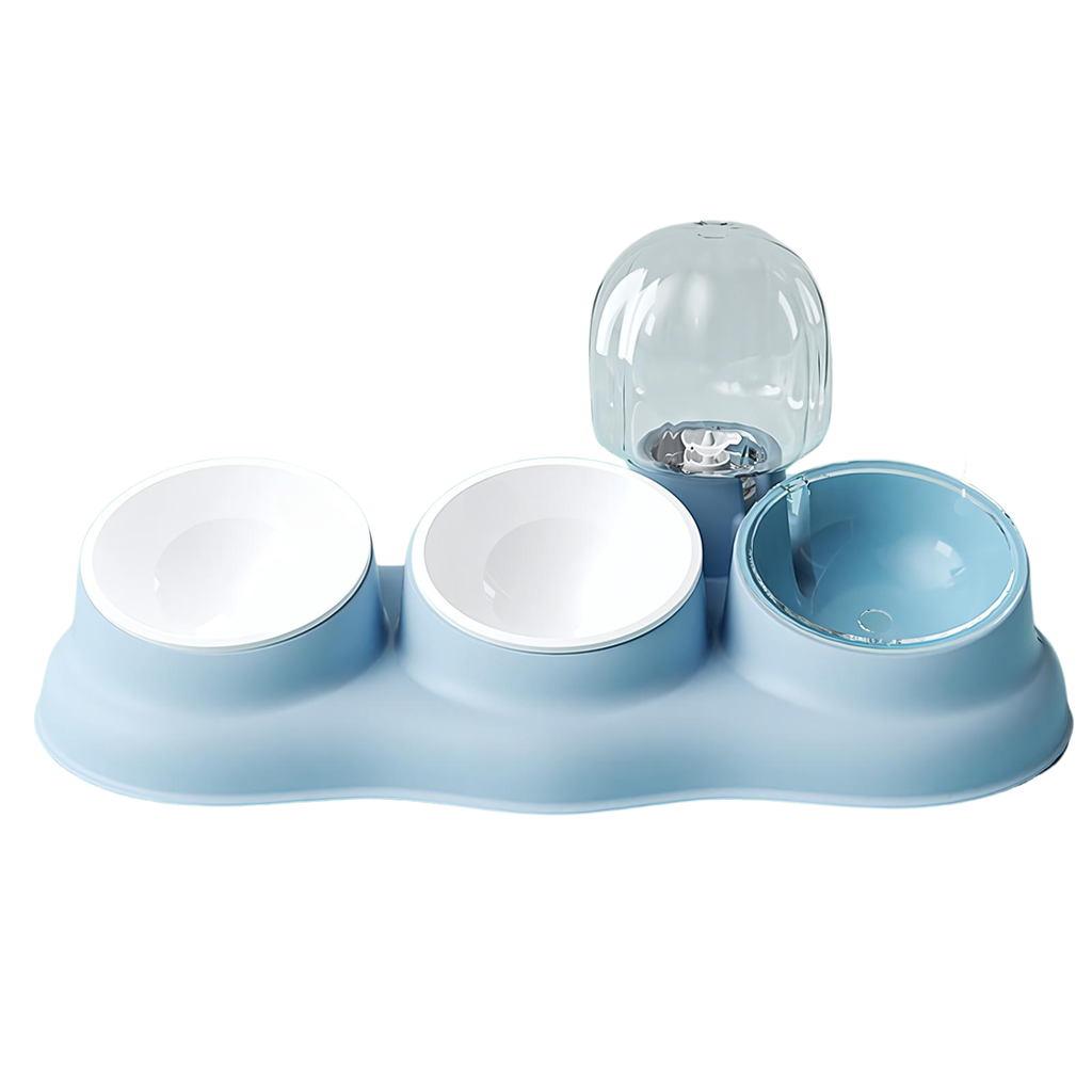 Pado Tripple Bowl with Dispenser-Blue 43*13*23cm