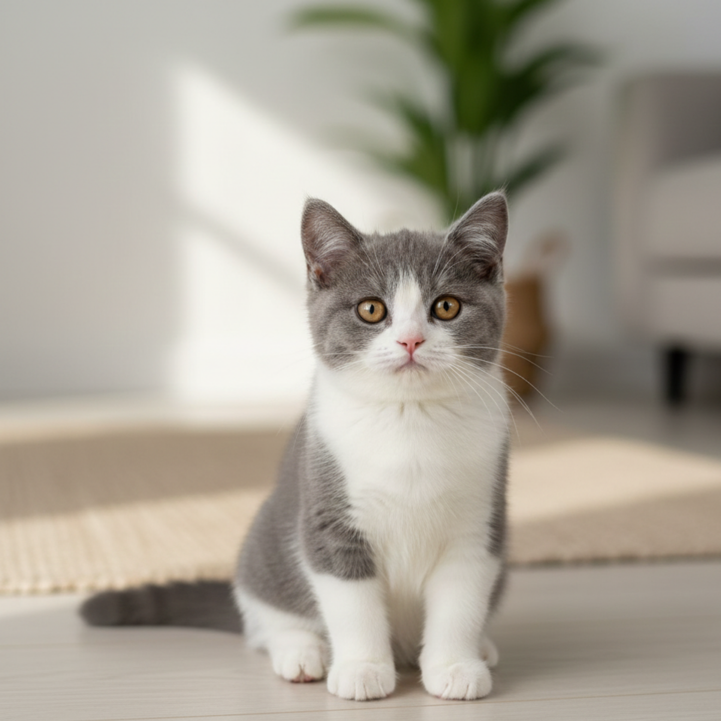 British Shorthair Kitten - Grey & White